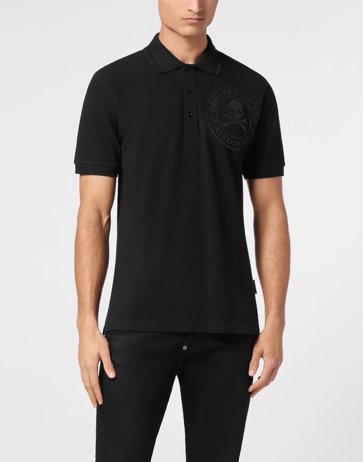 Pique Polo Shirt SS Skull&Bones, цвет: Черный
