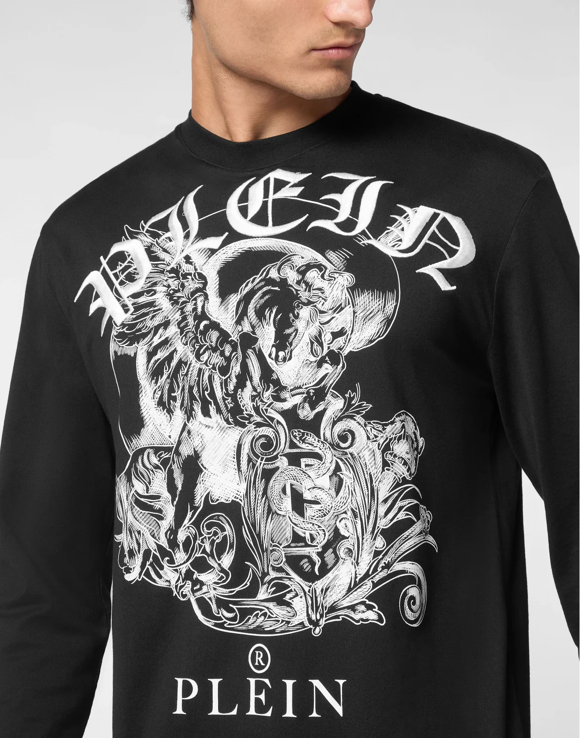 T-shirt Round Neck Long-Sleeve, цвет: Черный