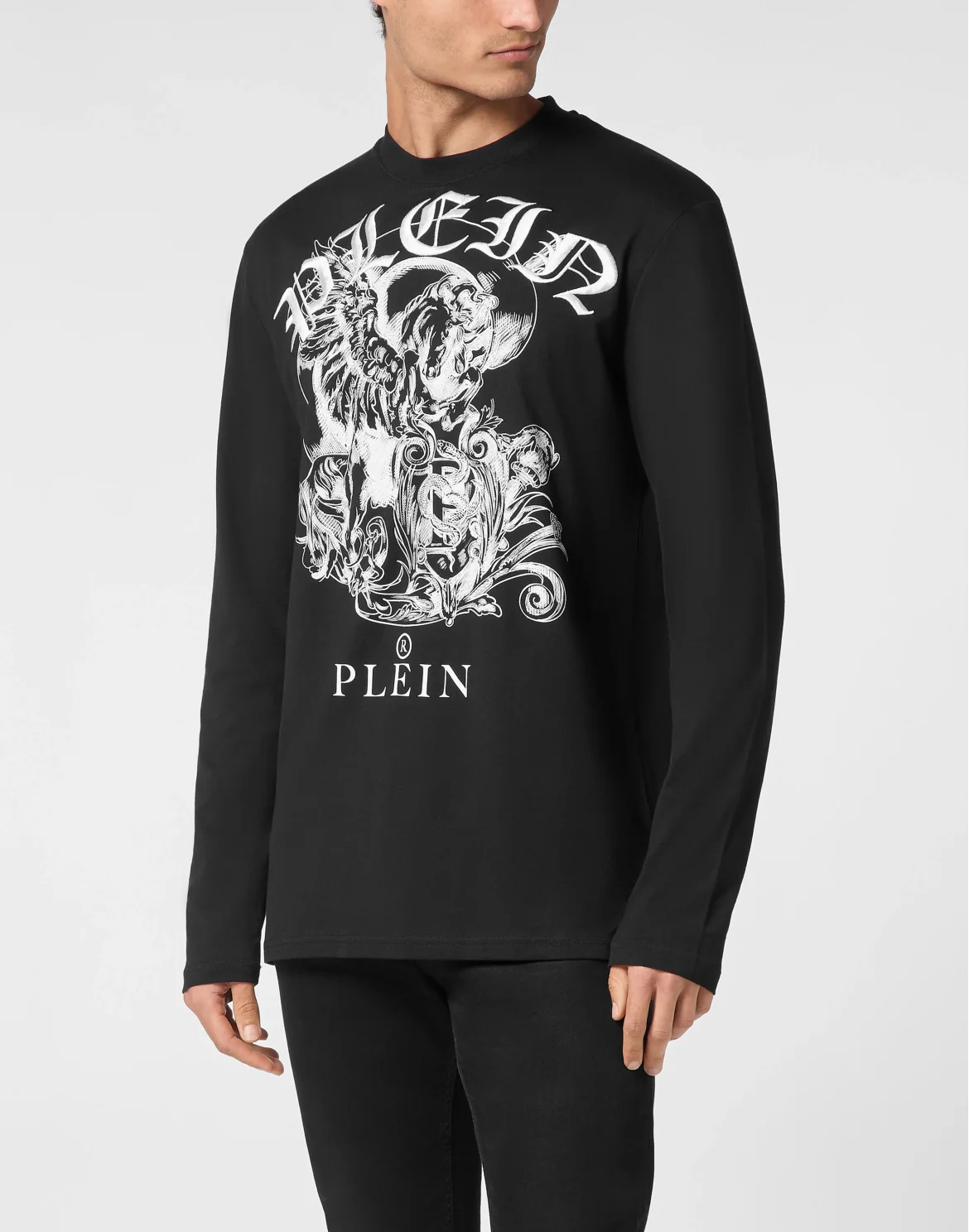 T-shirt Round Neck Long-Sleeve, цвет: Черный