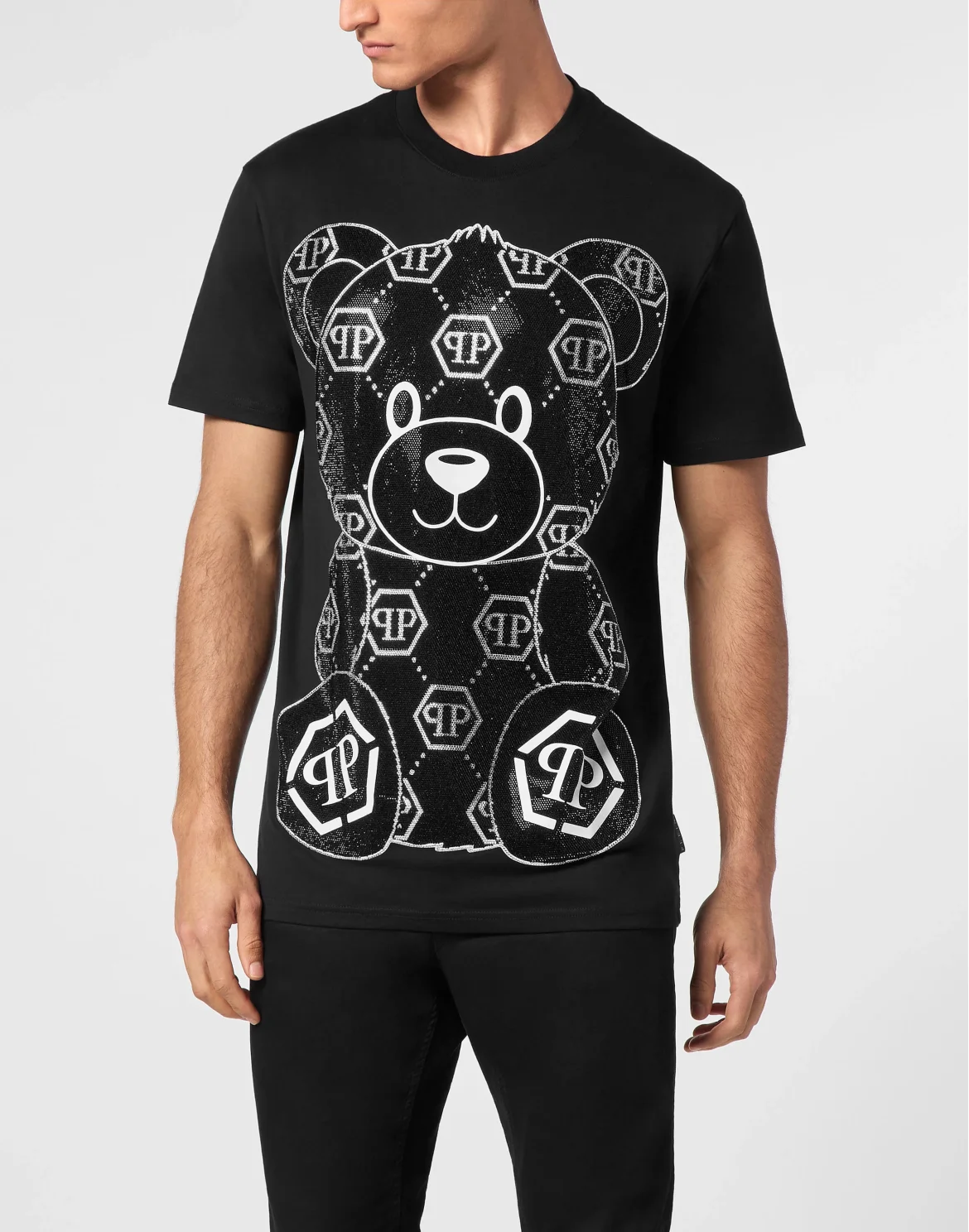 T-shirt Round Neck SS Teddy Bear, цвет: Черный