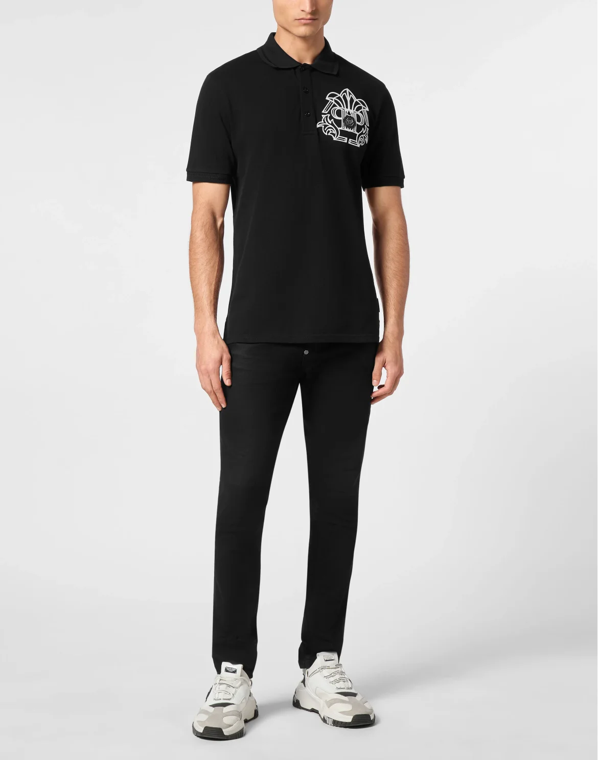 Pique Polo shirt SS Skull&Bones, цвет: Черный