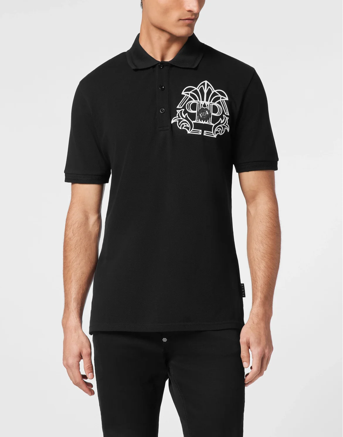 Pique Polo shirt SS Skull&Bones, цвет: Черный