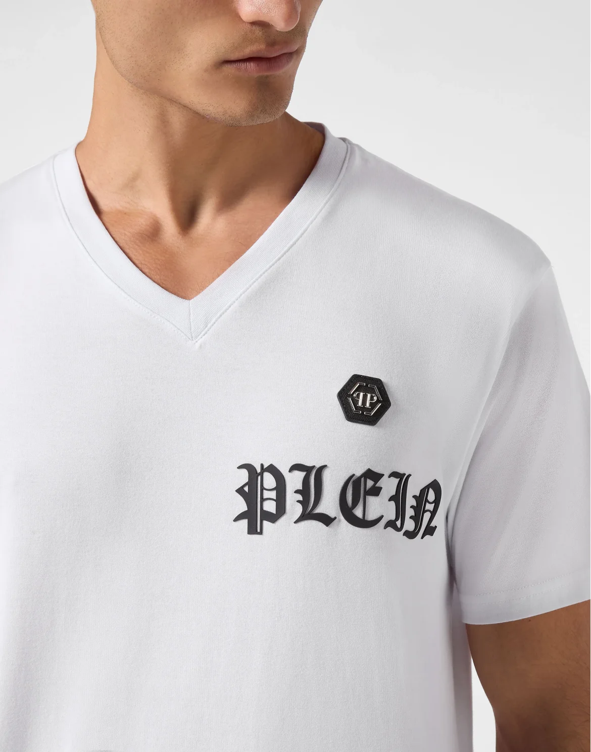 T-shirt V-Neck SS Gothic Plein, цвет: Белый