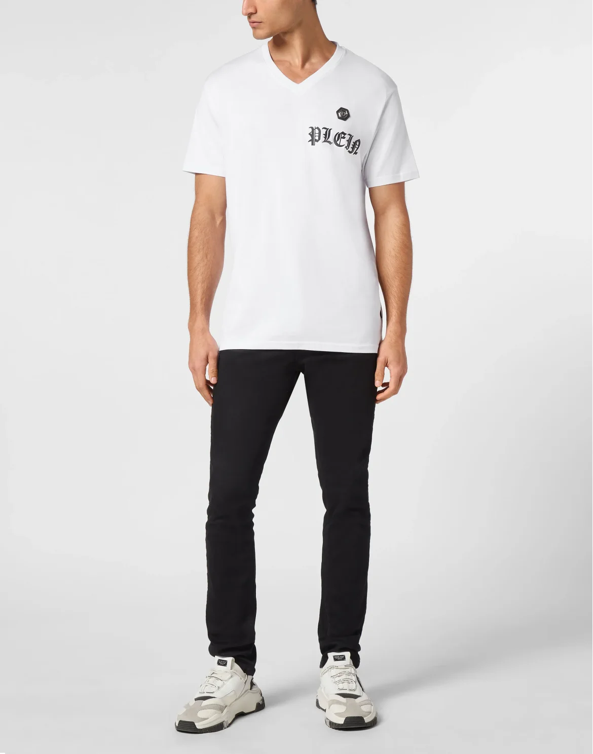 T-shirt V-Neck SS Gothic Plein, цвет: Белый
