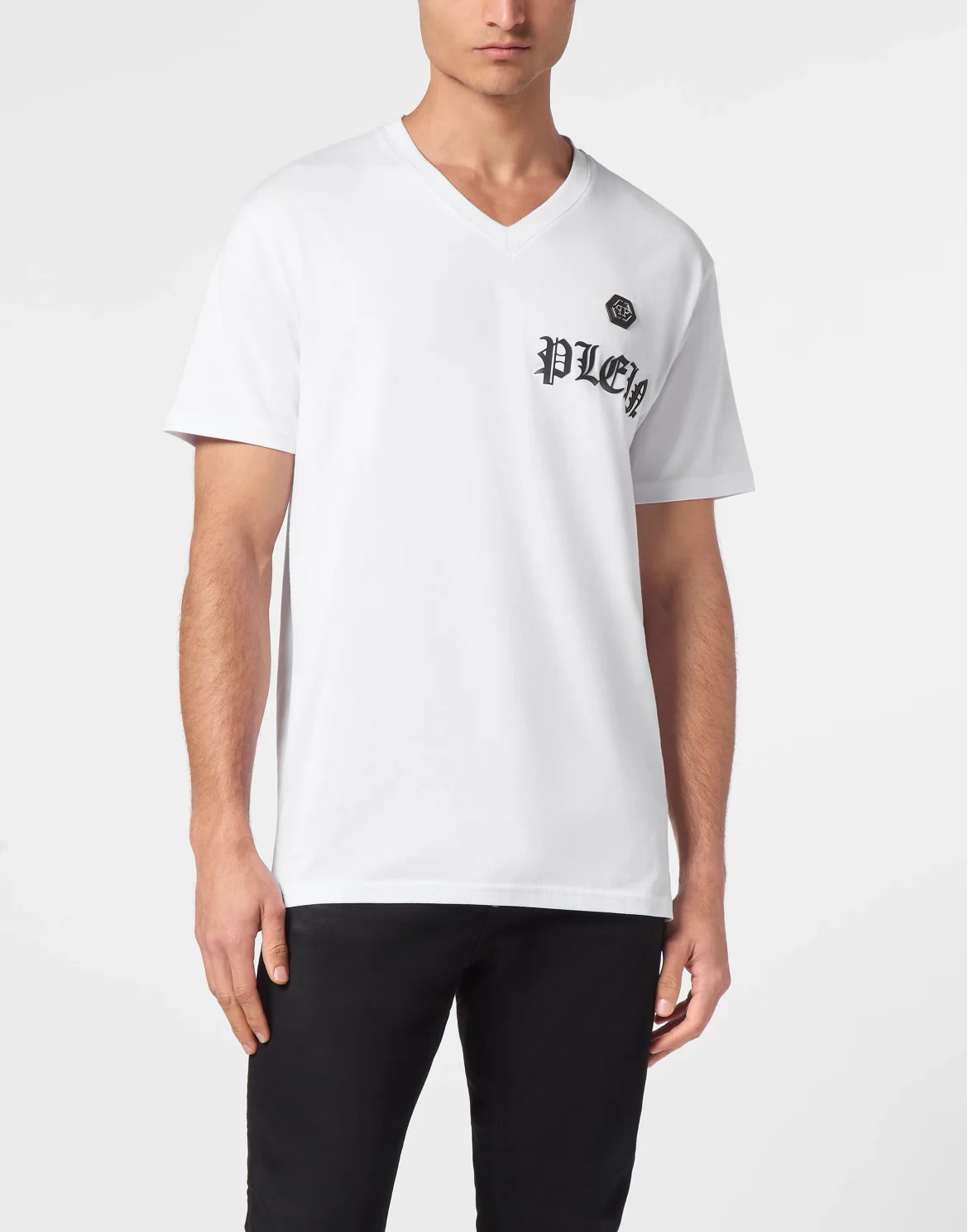T-shirt V-Neck SS Gothic Plein, цвет: Белый