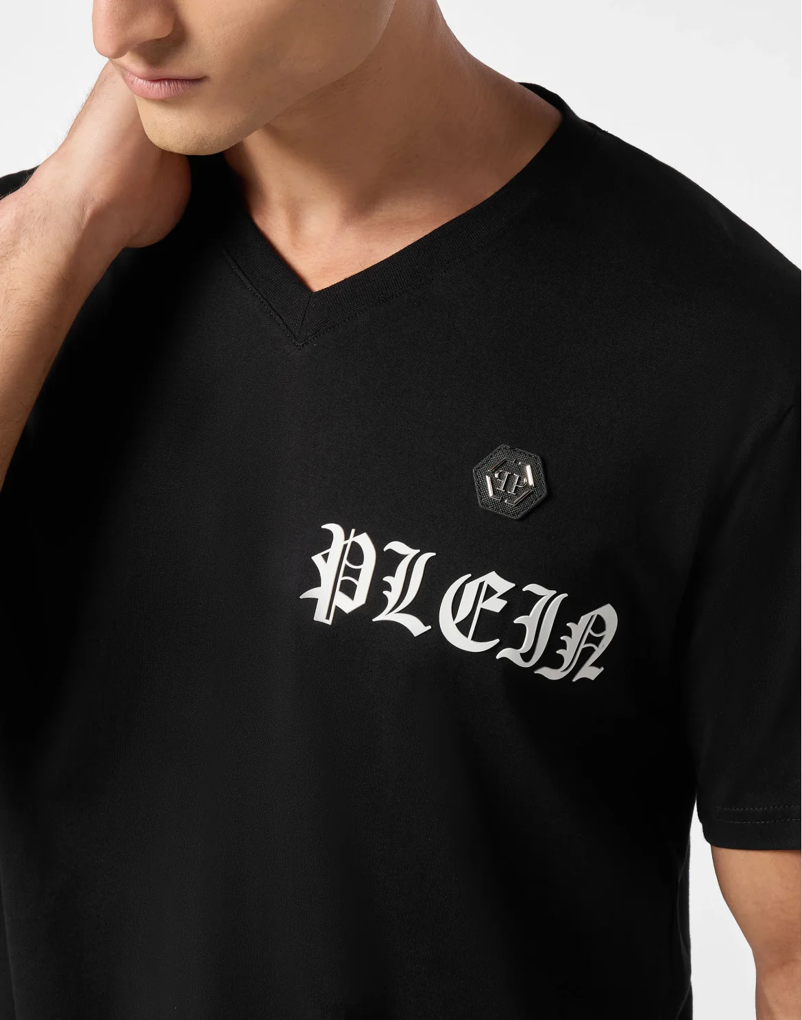 T-shirt V-Neck SS Gothic Plein, цвет: Черный