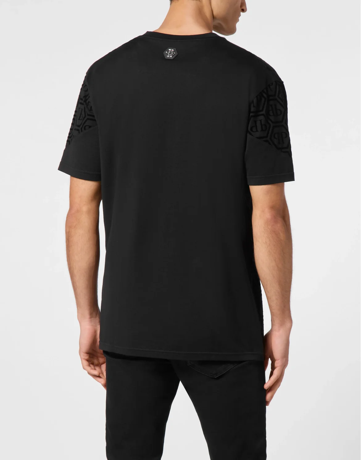 T-shirt Round Neck SS Monogram, цвет: Черный