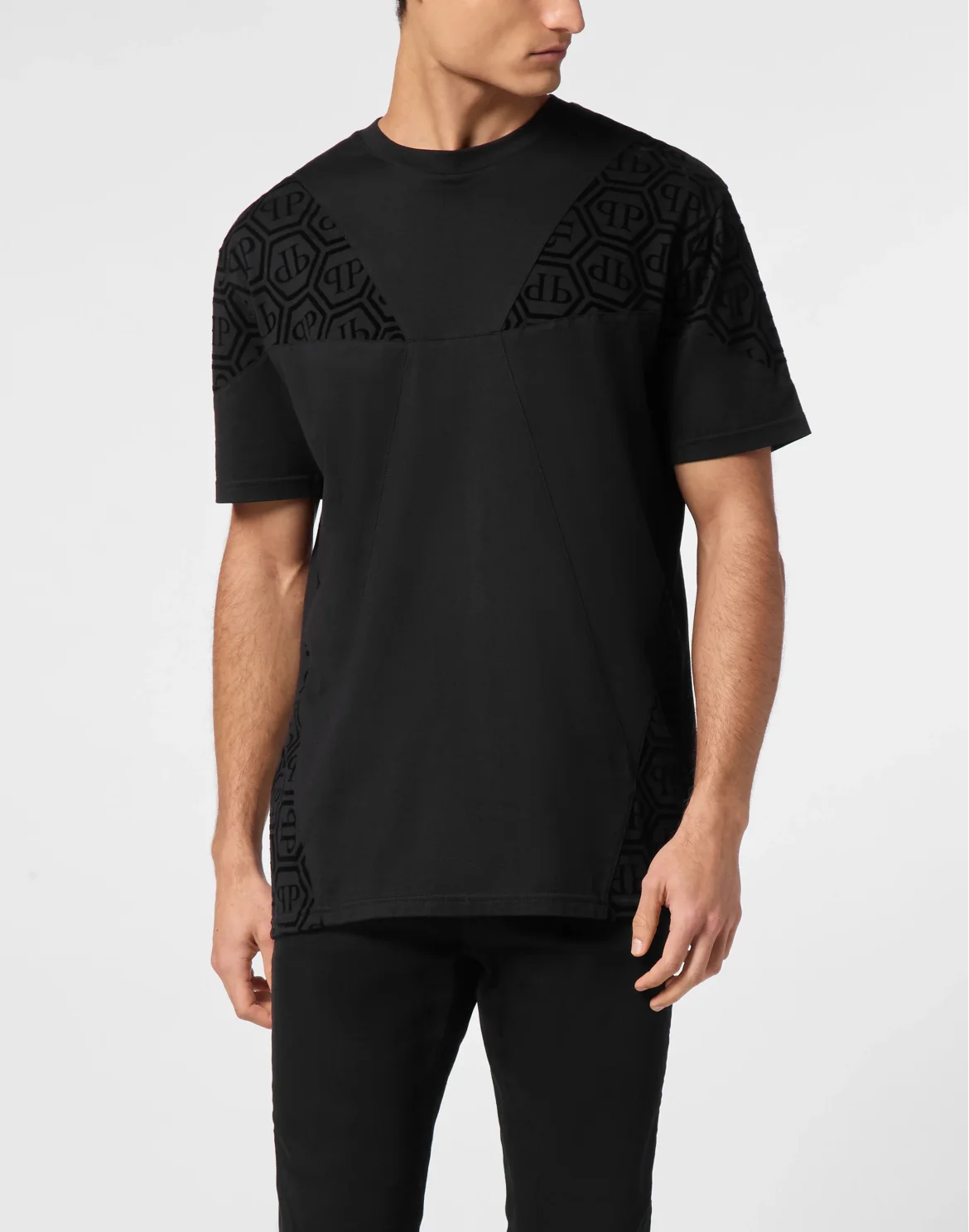 T-shirt Round Neck SS Monogram, цвет: Черный