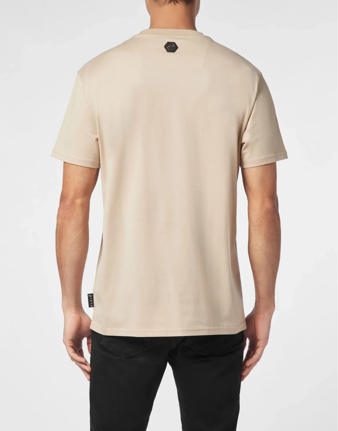 T-shirt Round Neck SS Strass Skull&Bones, цвет: Бежевый