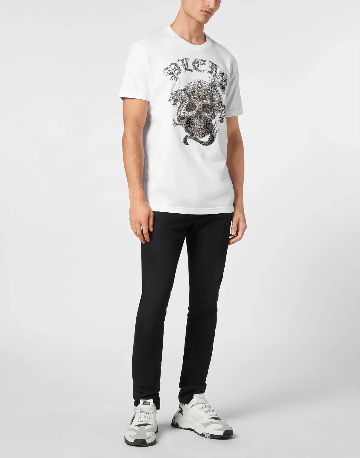 T-shirt Round Neck SS Stones Skull, цвет: Белый