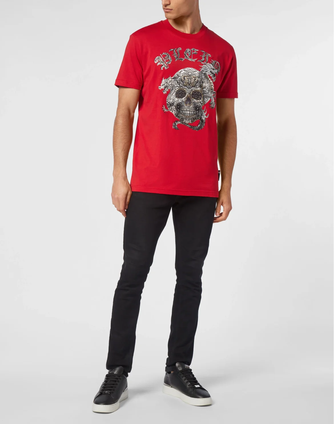 T-shirt Round Neck SS Stones Skull, цвет: Красный