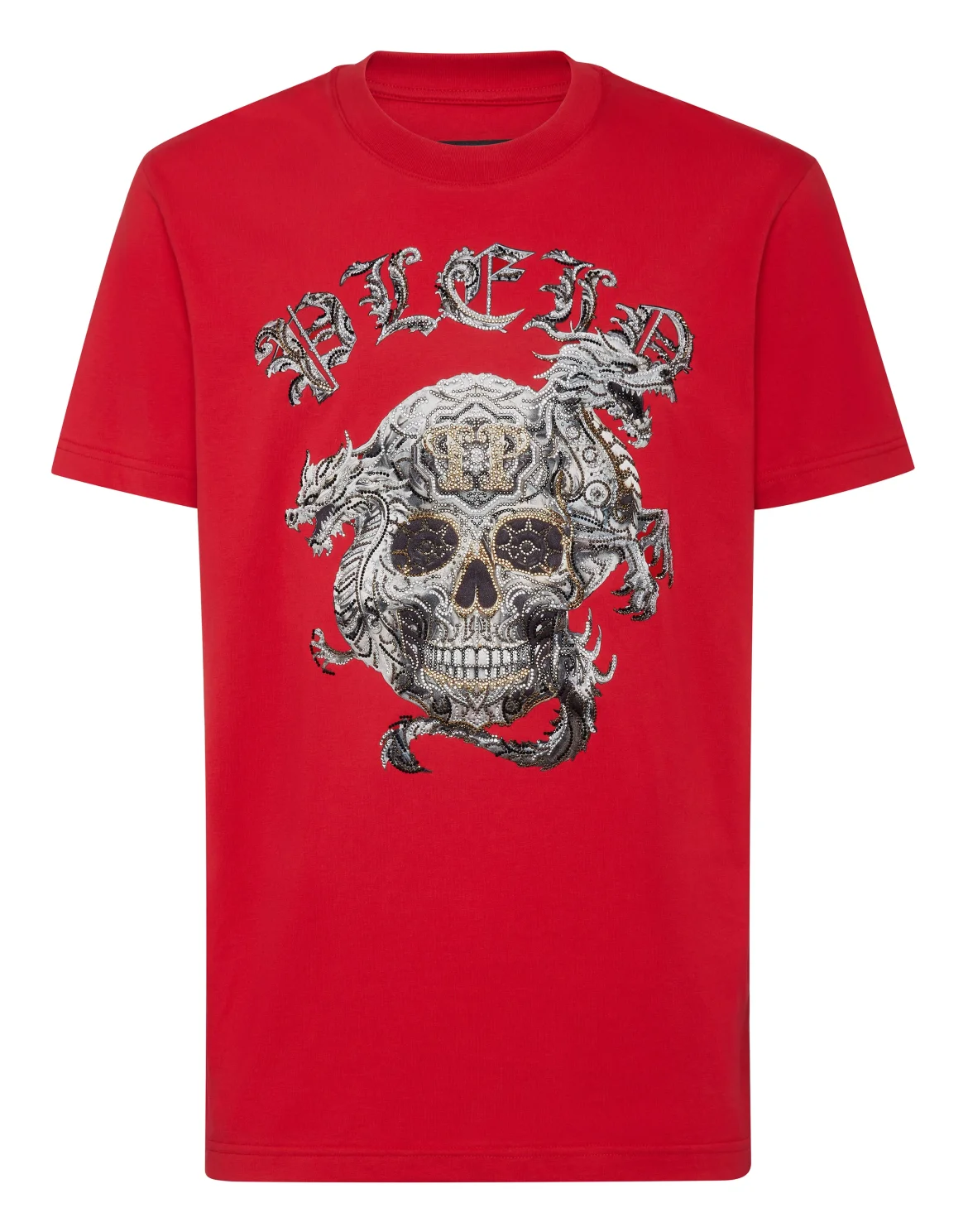 T-shirt Round Neck SS Stones Skull, цвет: Красный