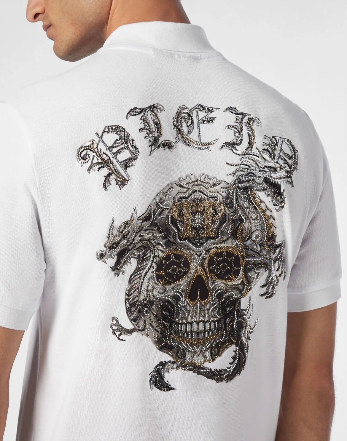 Pique Polo Shirt SS Stones Skull, цвет: Белый