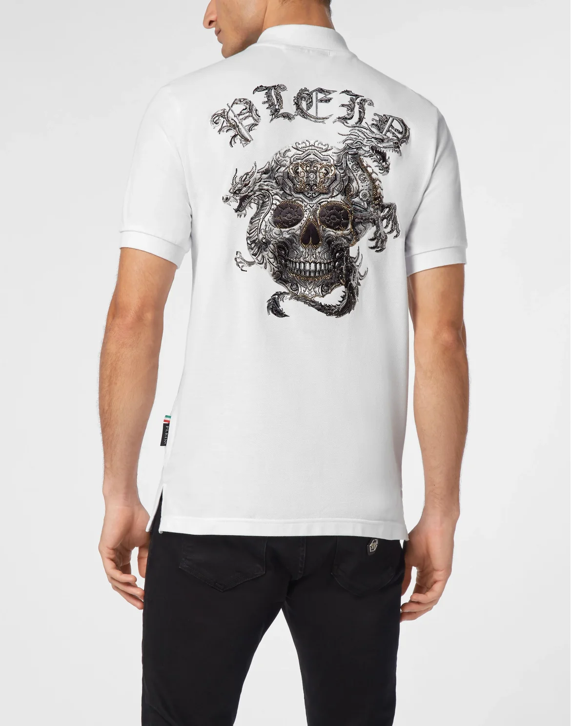 Pique Polo Shirt SS Stones Skull, цвет: Белый