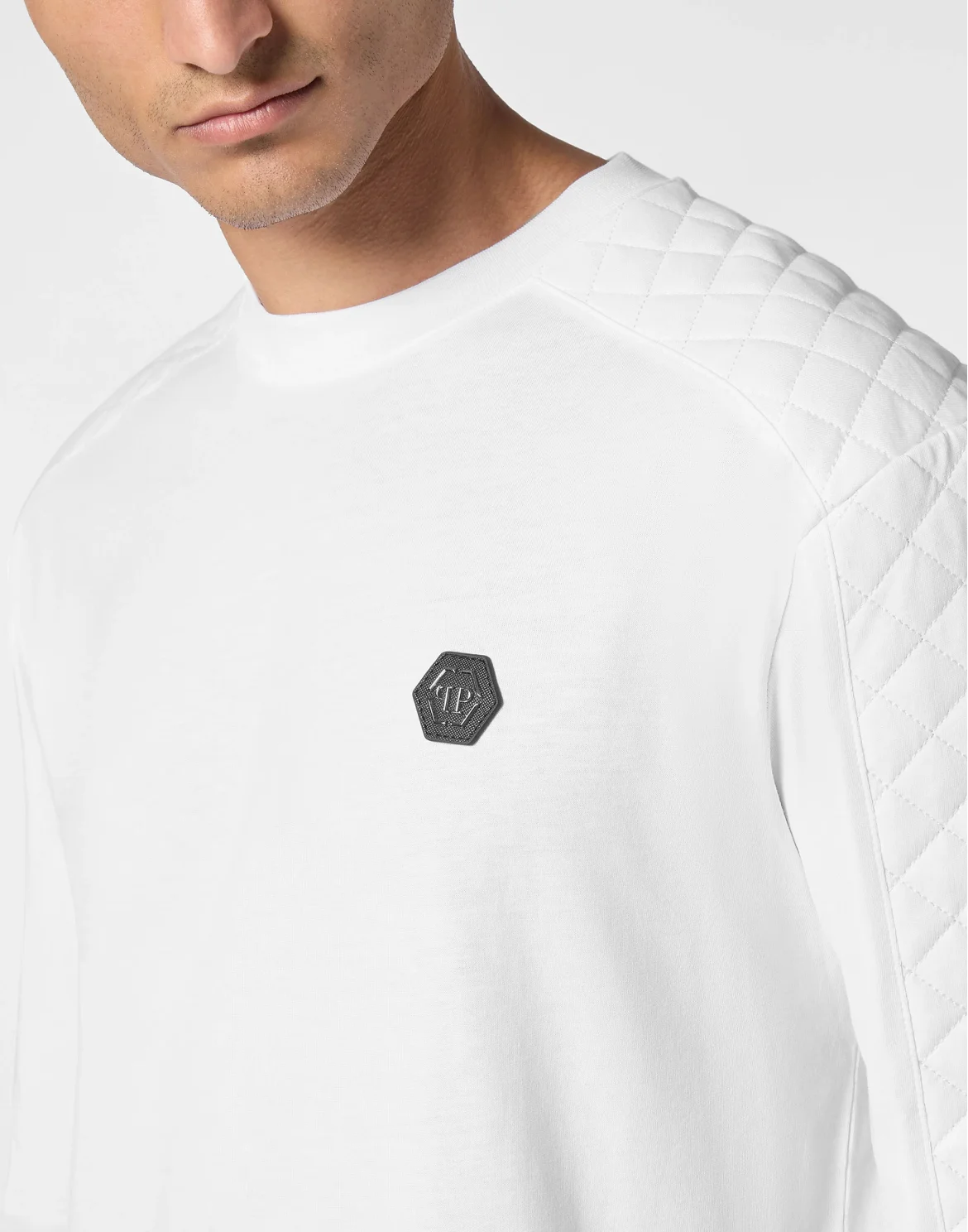 T-shirt Round Neck LS Studs, цвет: Белый