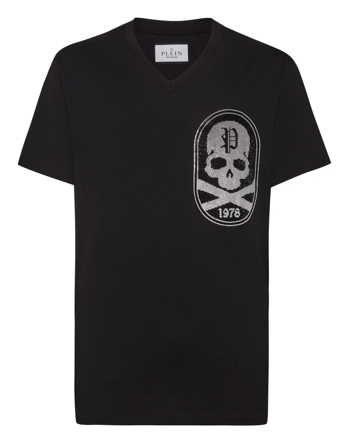 T-shirt V-Neck SS With Patch Strass Skull&Bones, цвет: Черный