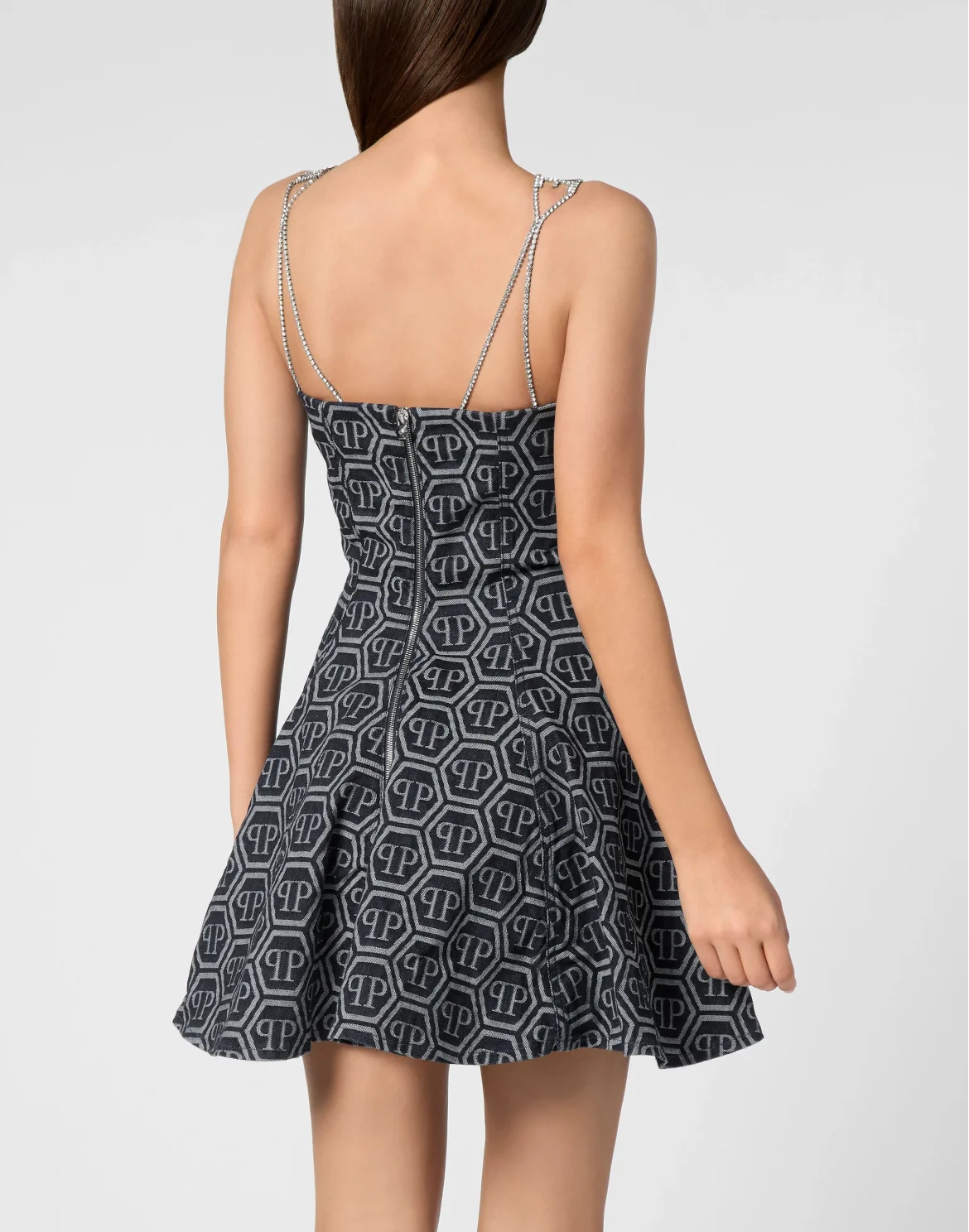 Denim Mini Dress Monogram, цвет: Синий