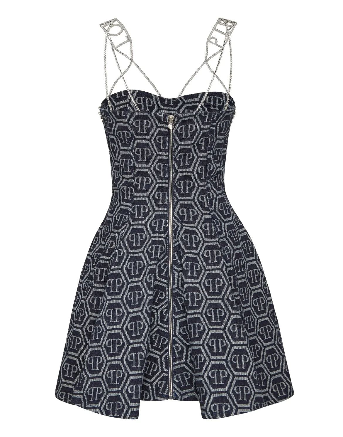 Denim Mini Dress Monogram, цвет: Синий