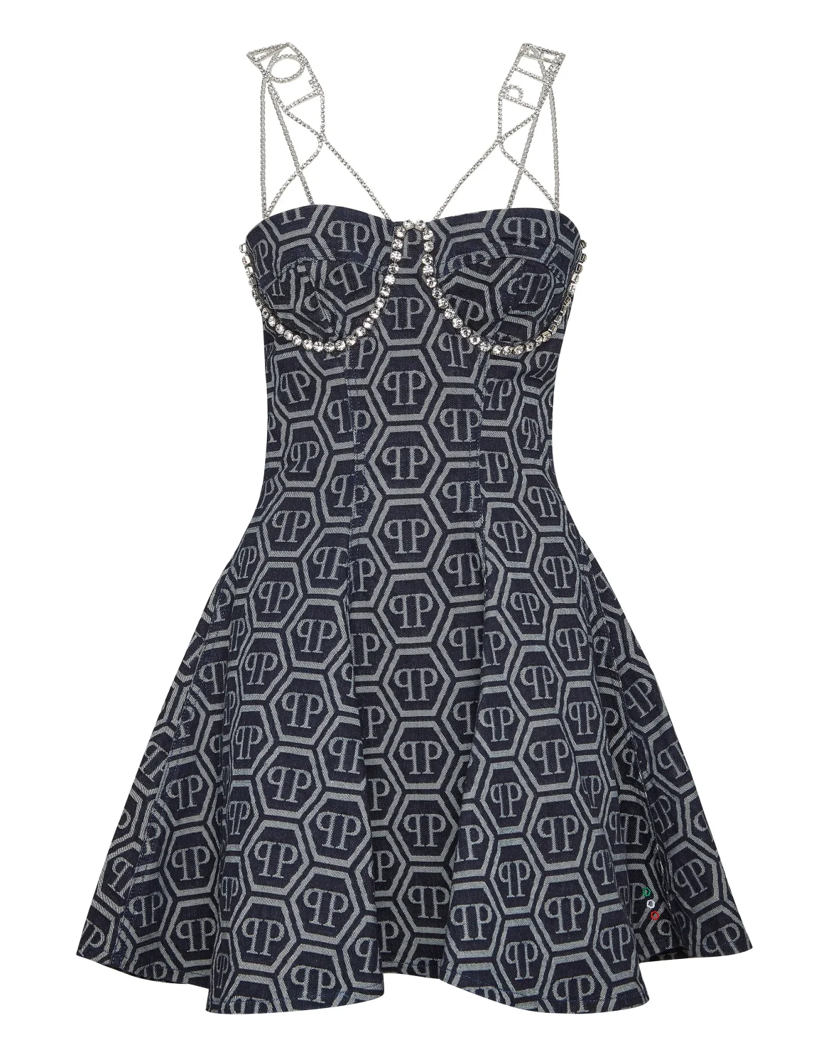 Denim Mini Dress Monogram, цвет: Синий