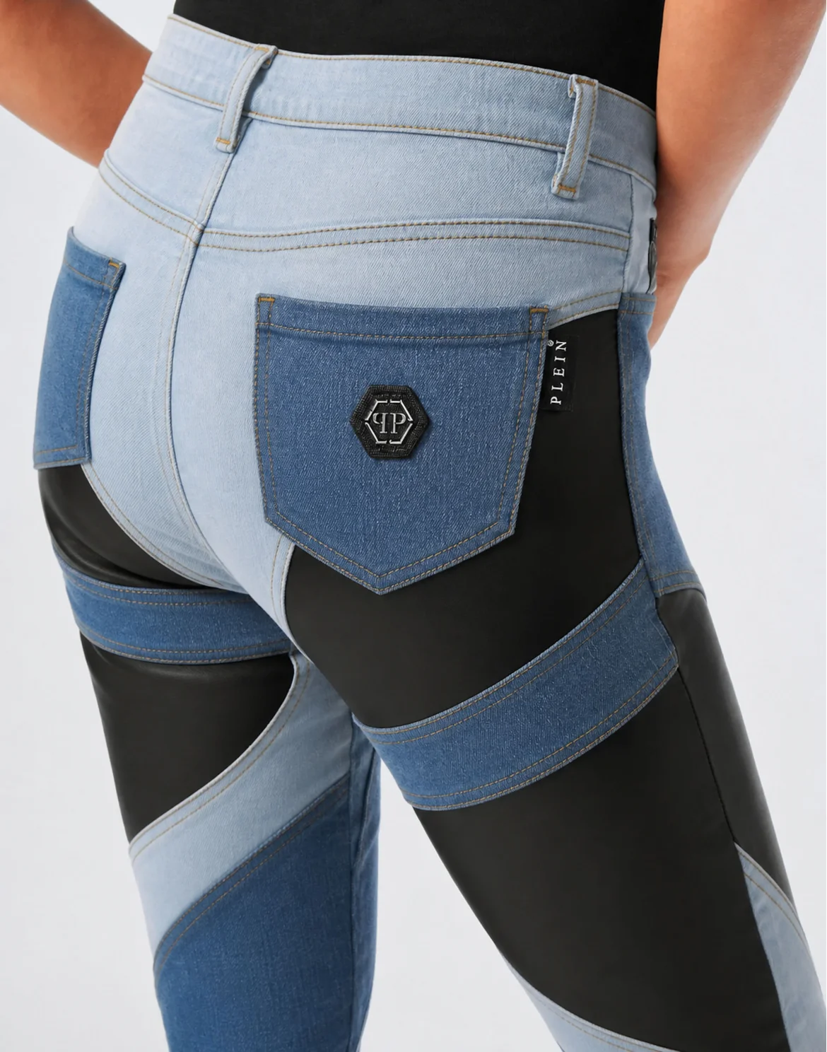 Denim Trousers Multicutting High Waist Jegging Fit, цвет: Синий
