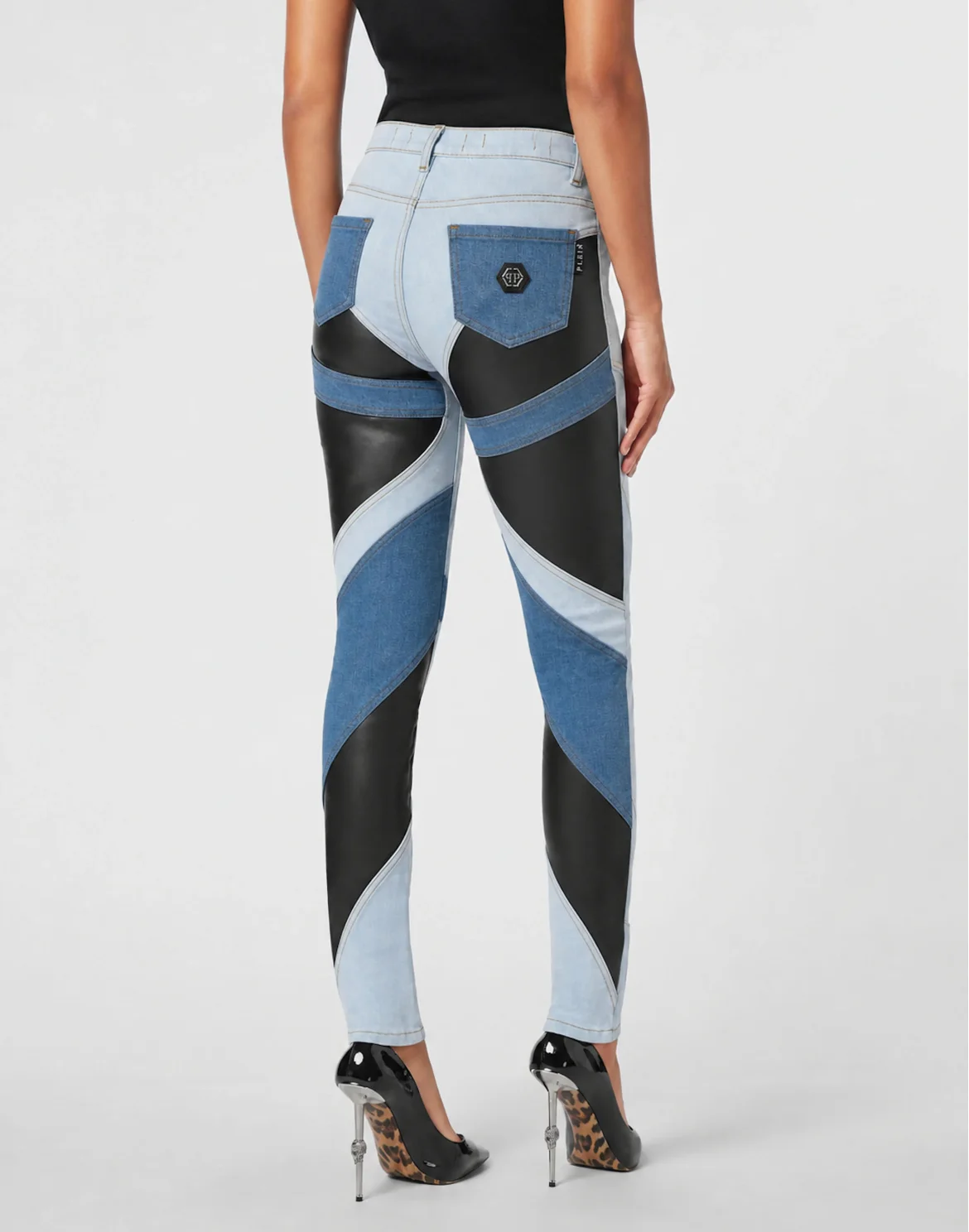 Denim Trousers Multicutting High Waist Jegging Fit, цвет: Синий