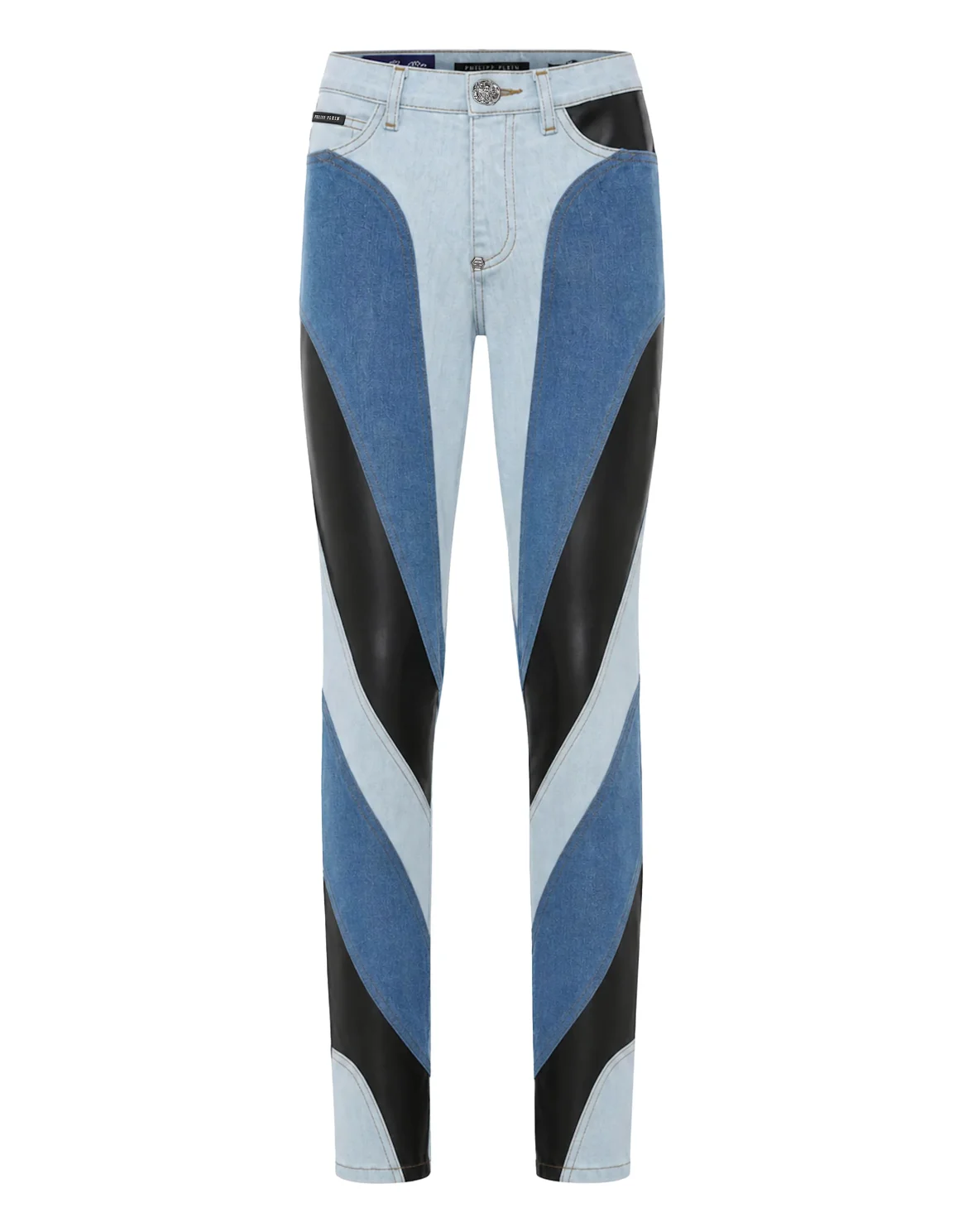 Denim Trousers Multicutting High Waist Jegging Fit, цвет: Синий