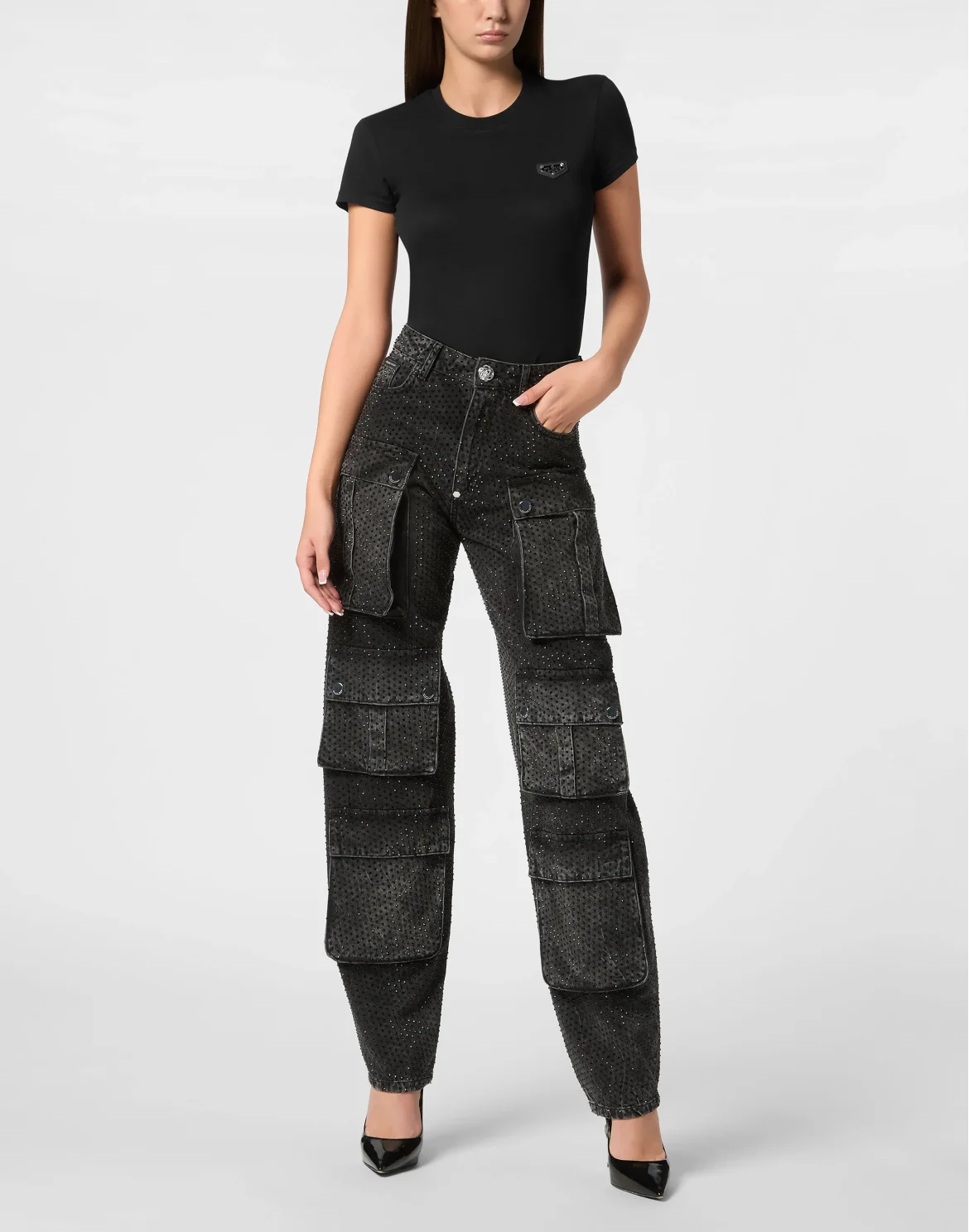 Denim Cargo Trousers Srtass, цвет: Черный