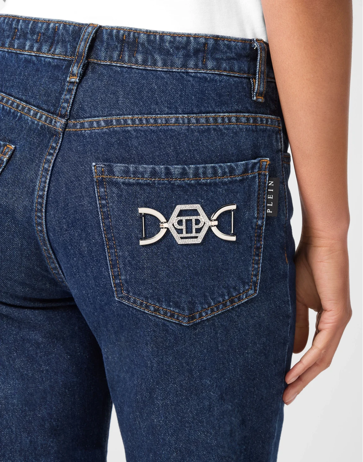 Denim Trousers Mom Fit Hexagon, цвет: Синий
