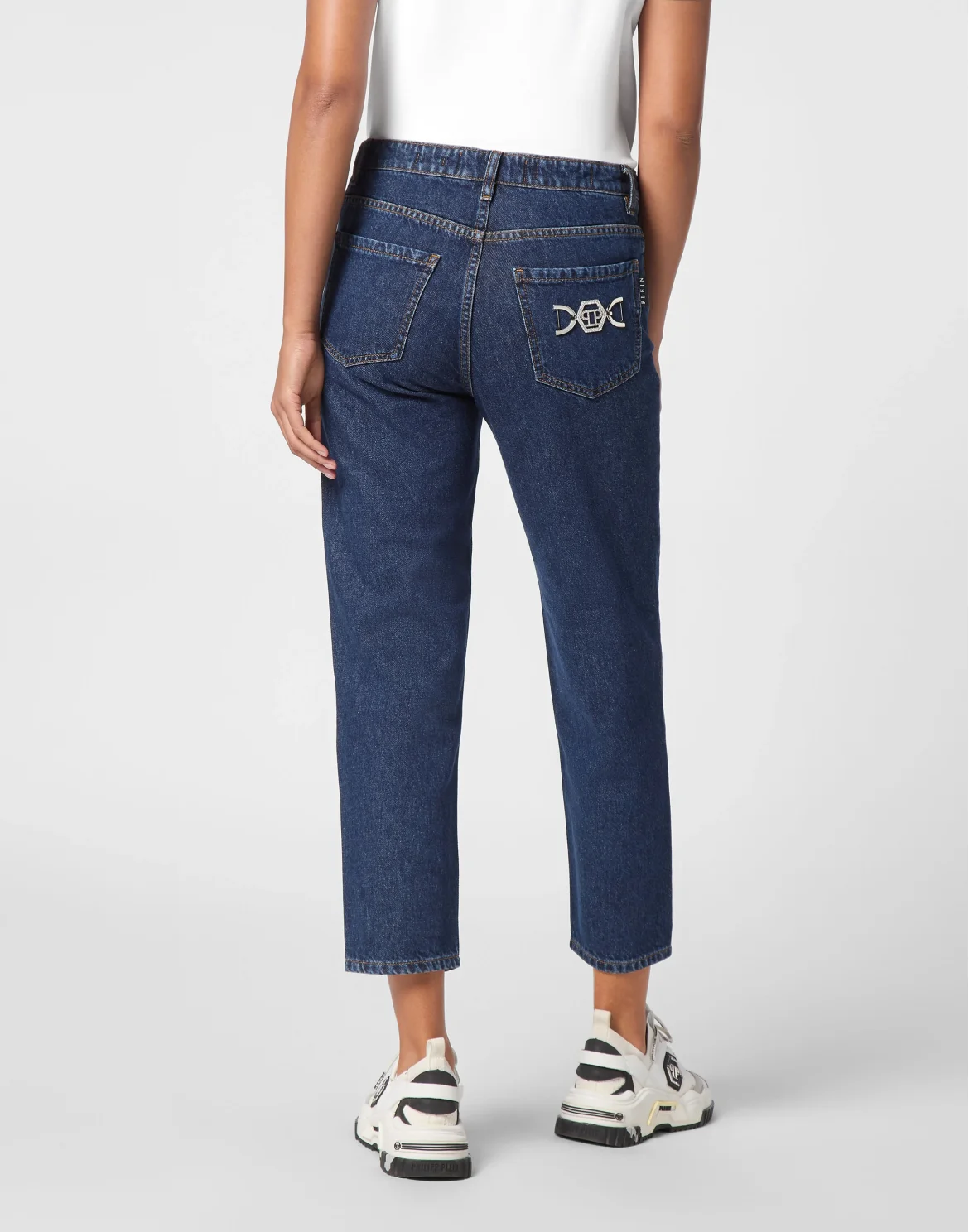 Denim Trousers Mom Fit Hexagon, цвет: Синий