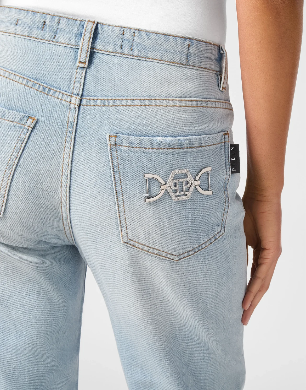 Denim Trousers Mom Fit Hexagon, цвет: Голубой