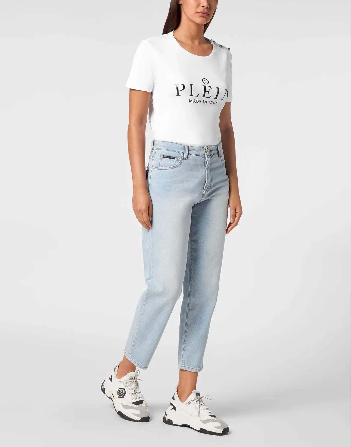 Denim Trousers Mom Fit Hexagon, цвет: Голубой