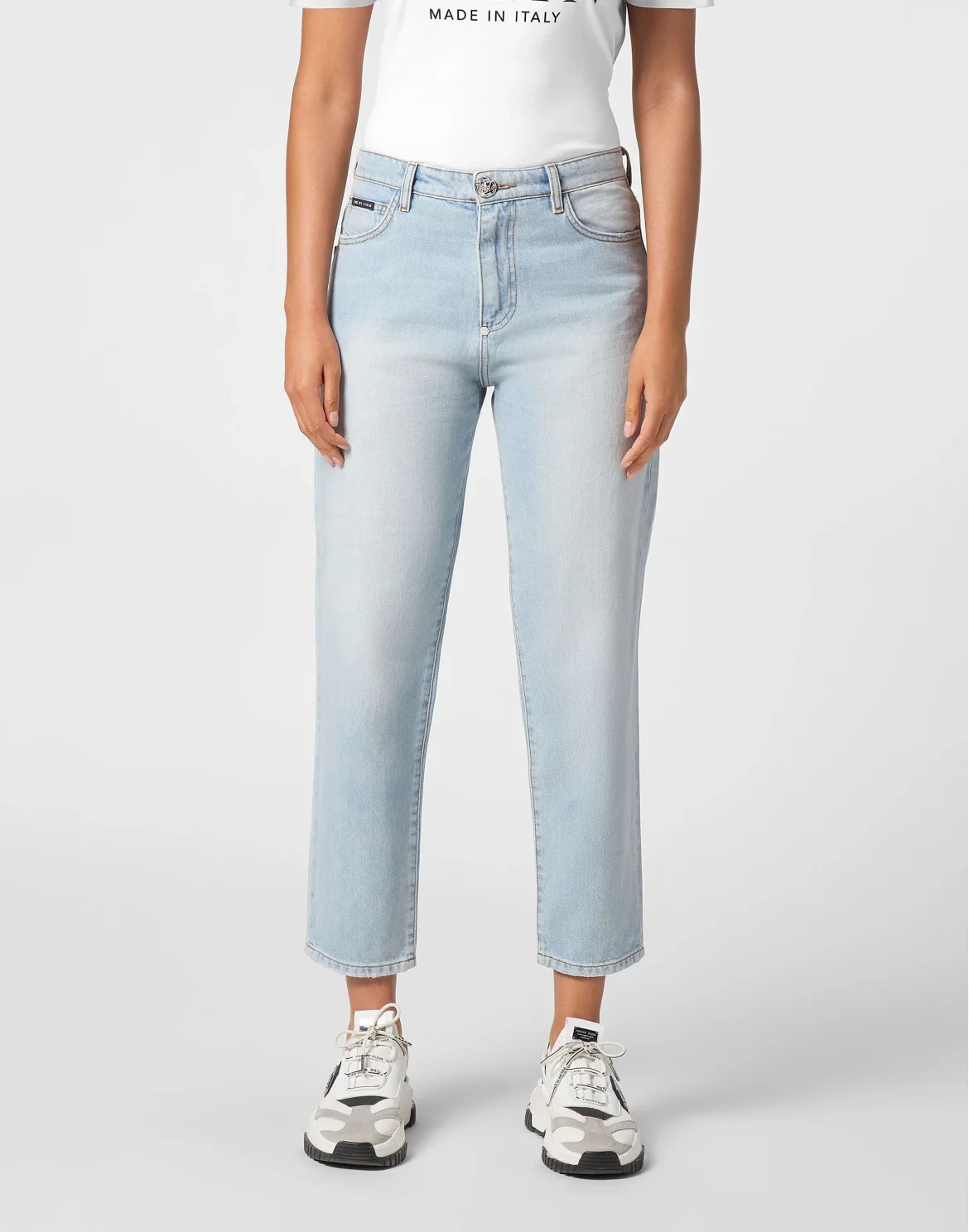 Denim Trousers Mom Fit Hexagon, цвет: Голубой