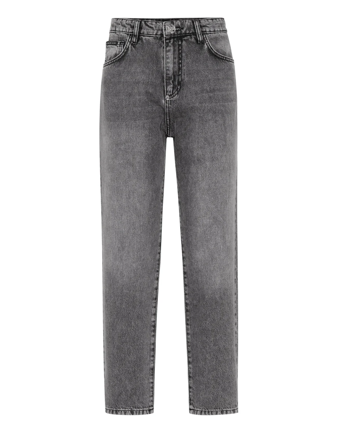 Denim Trousers Mom Fit Hexagon, цвет: Черный