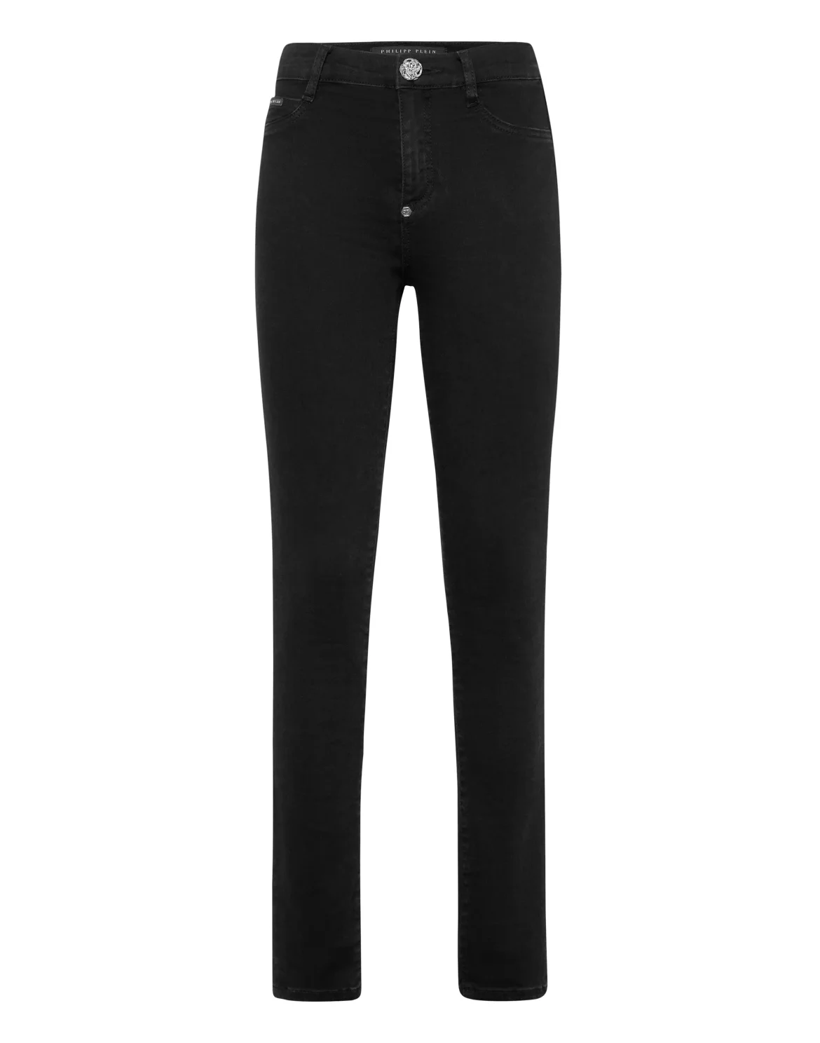 Denim High Waist Jegging Trousers Hexagon, цвет: Черный