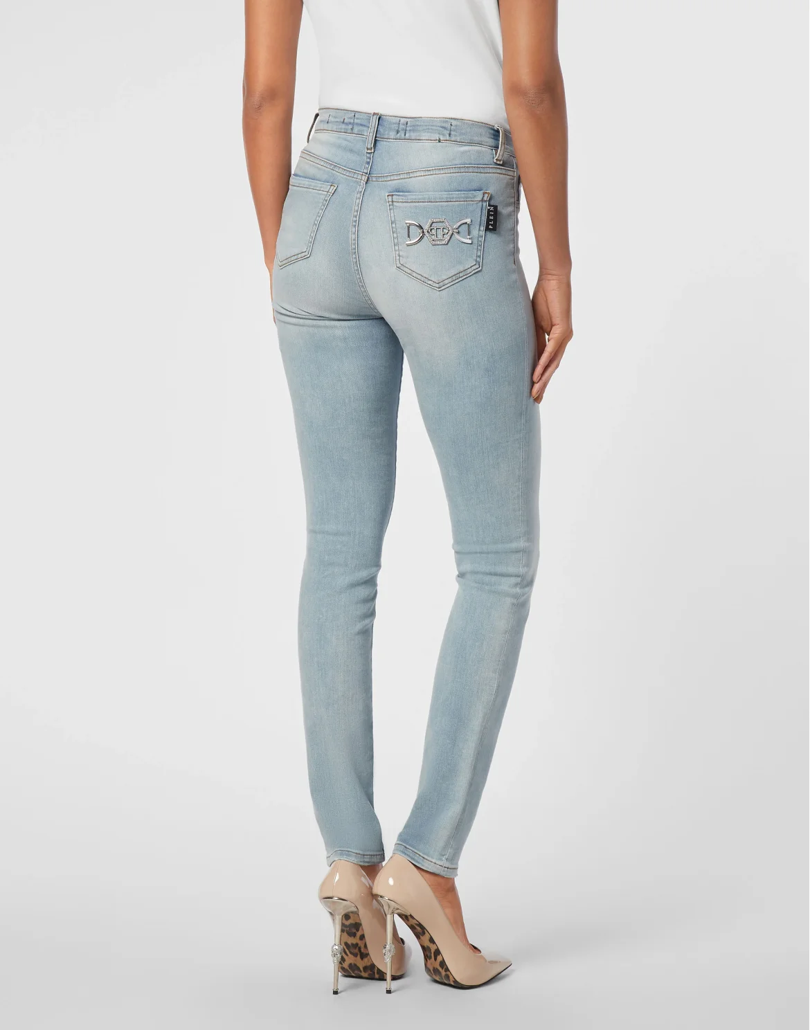 Denim High Waist Jegging Trousers Hexagon, цвет: Голубой