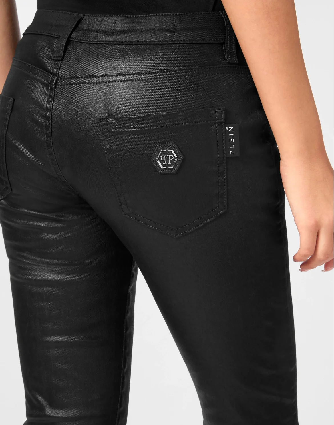 Coated Denim Jeggins, цвет: Черный