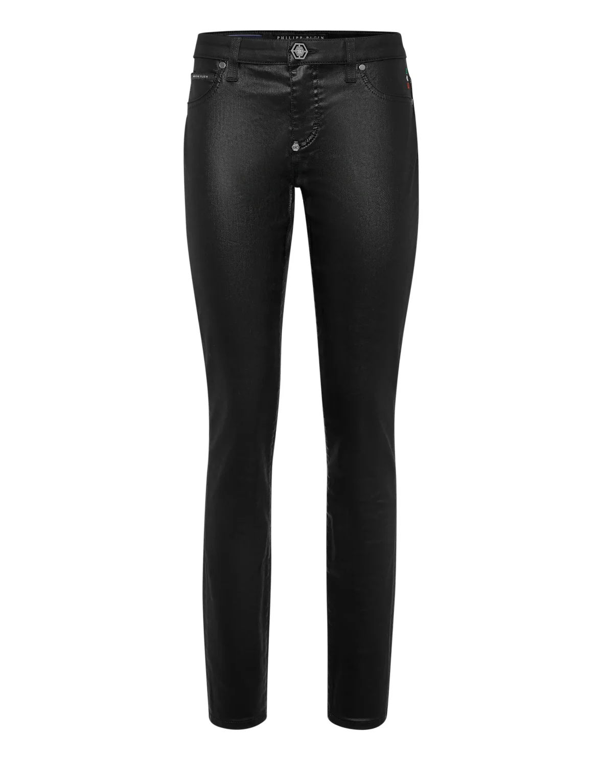 Coated Denim Jeggins, цвет: Черный