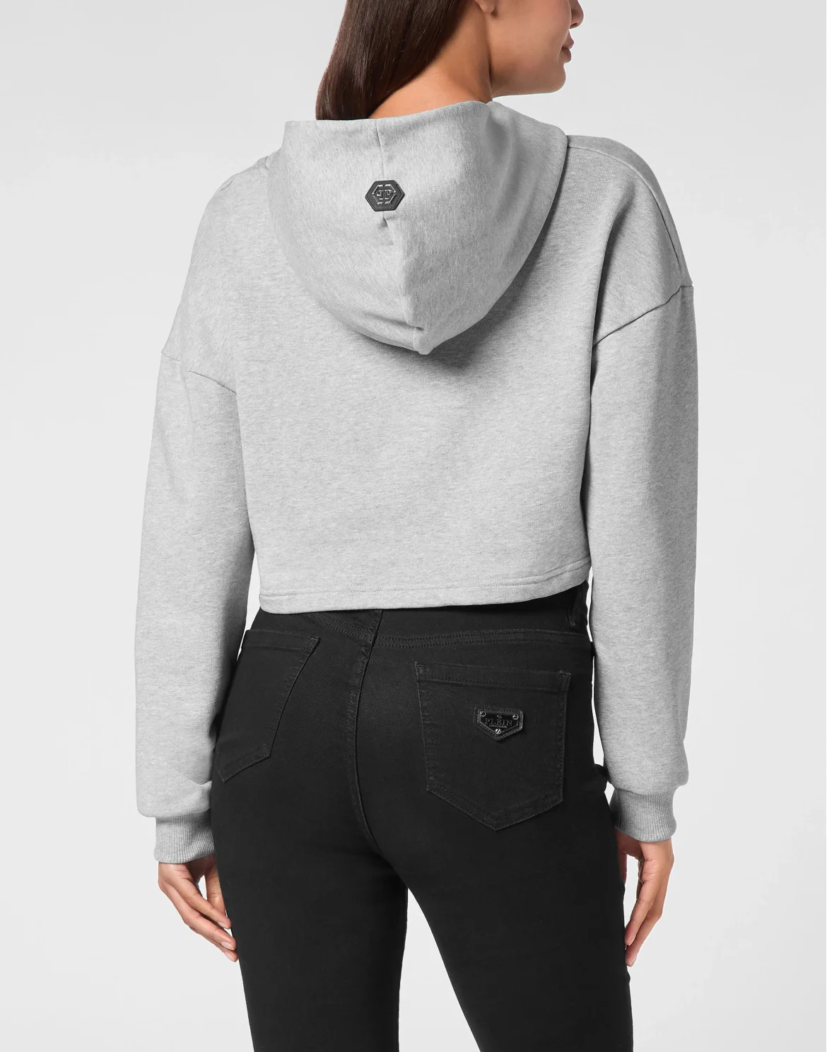 Cropped Hoodie Sweatshirt, цвет: Серый