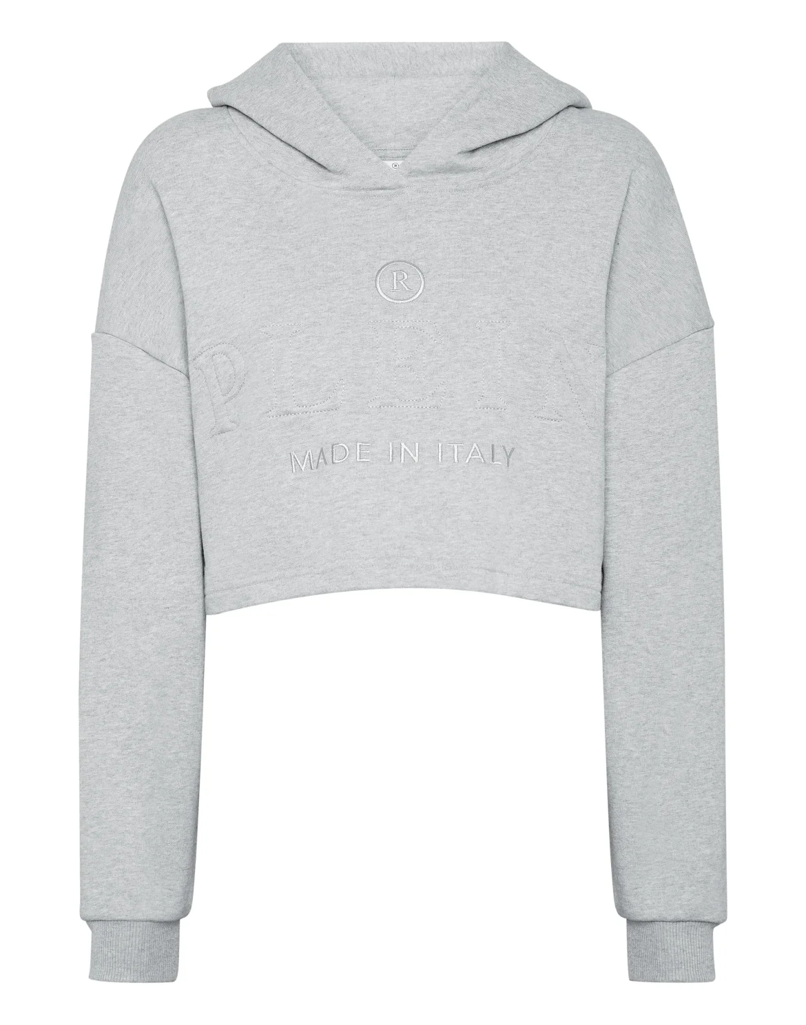 Cropped Hoodie Sweatshirt, цвет: Серый