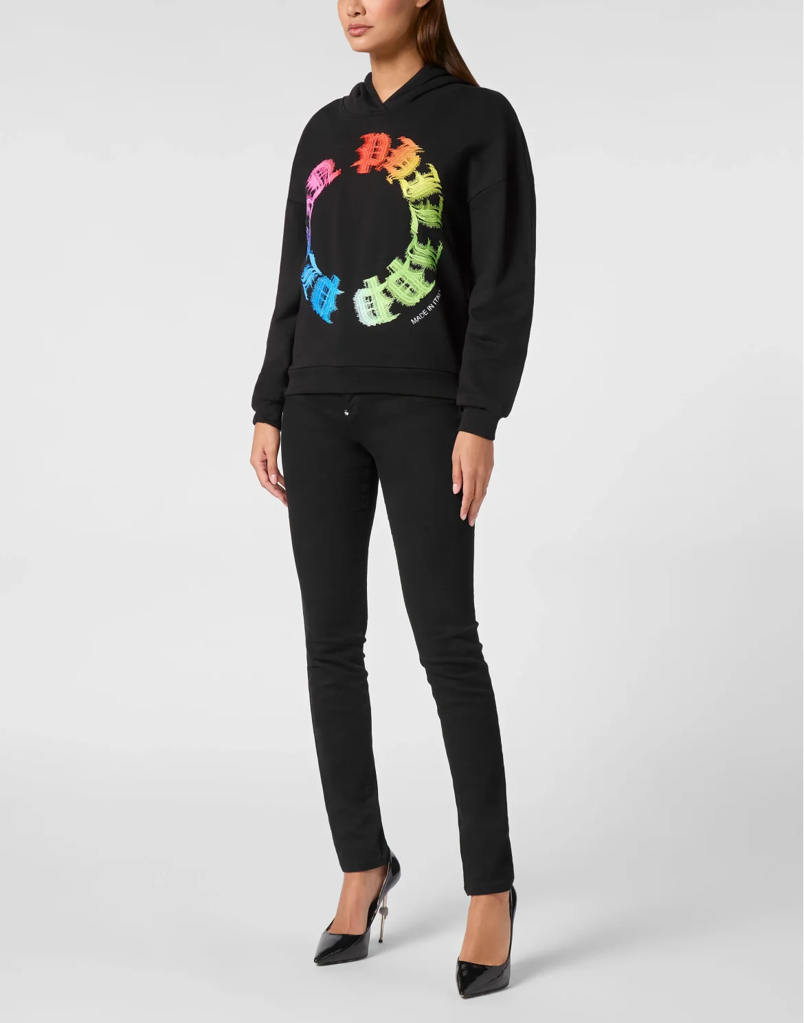 Hoodie Sweatshirt Reinbow Gothic Plein, цвет: Черный