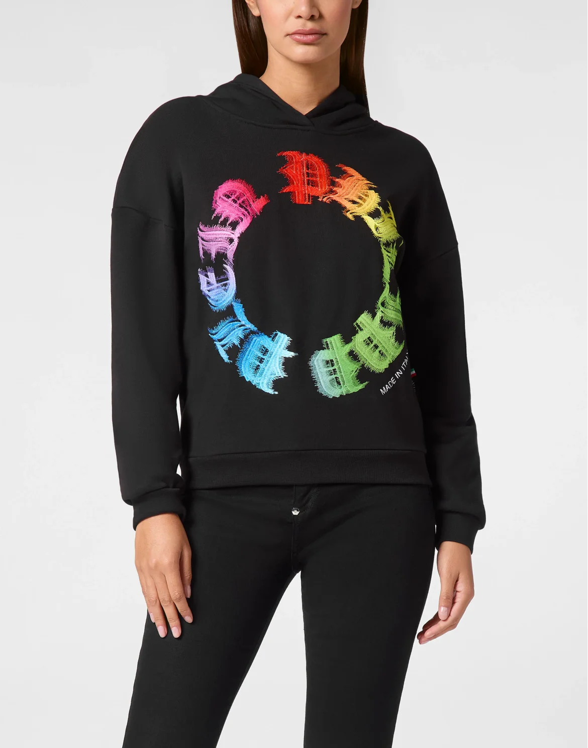 Hoodie Sweatshirt Reinbow Gothic Plein, цвет: Черный