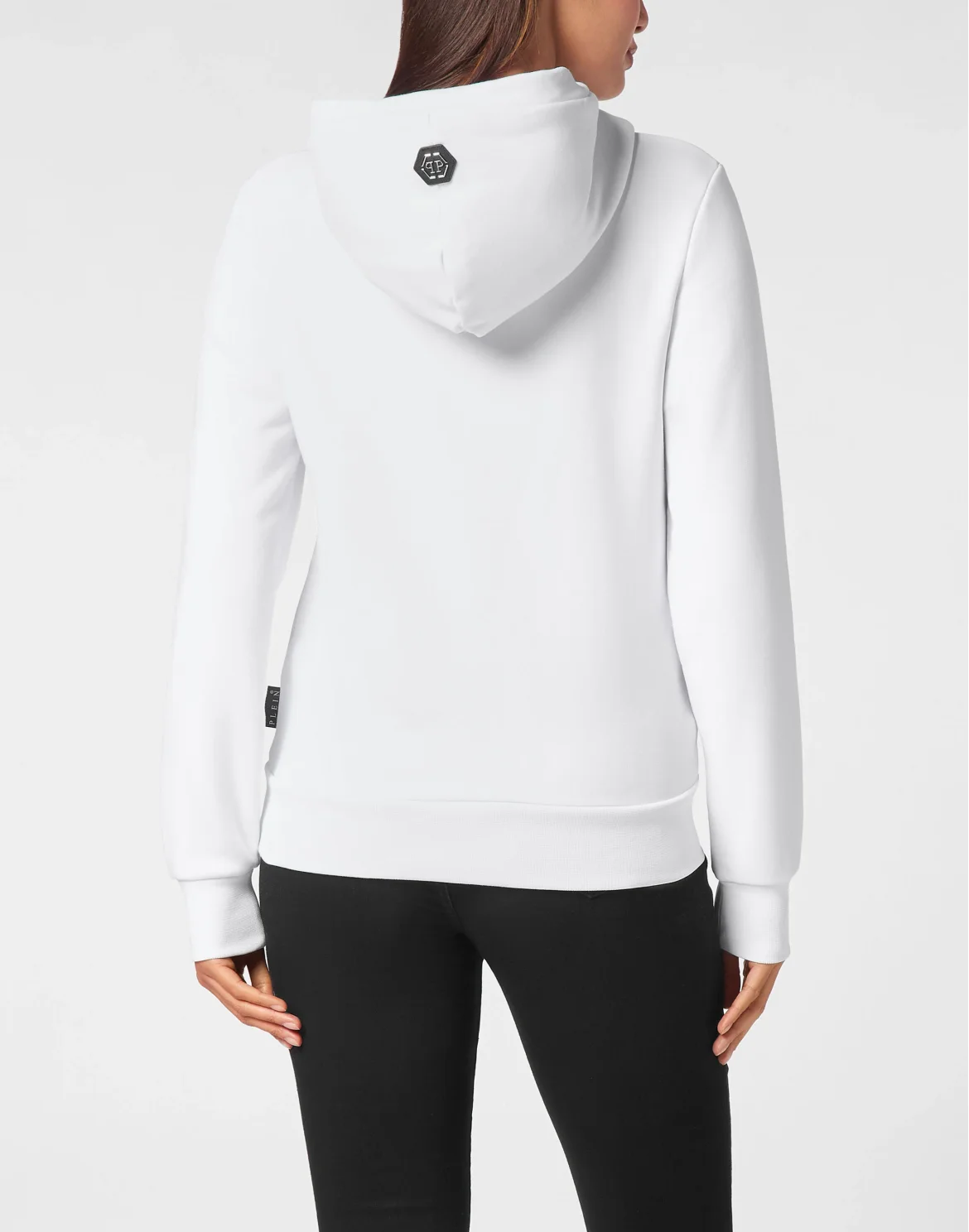 Oversize Hoodie Sweatshirt Strass Teddy Bear, цвет: Белый
