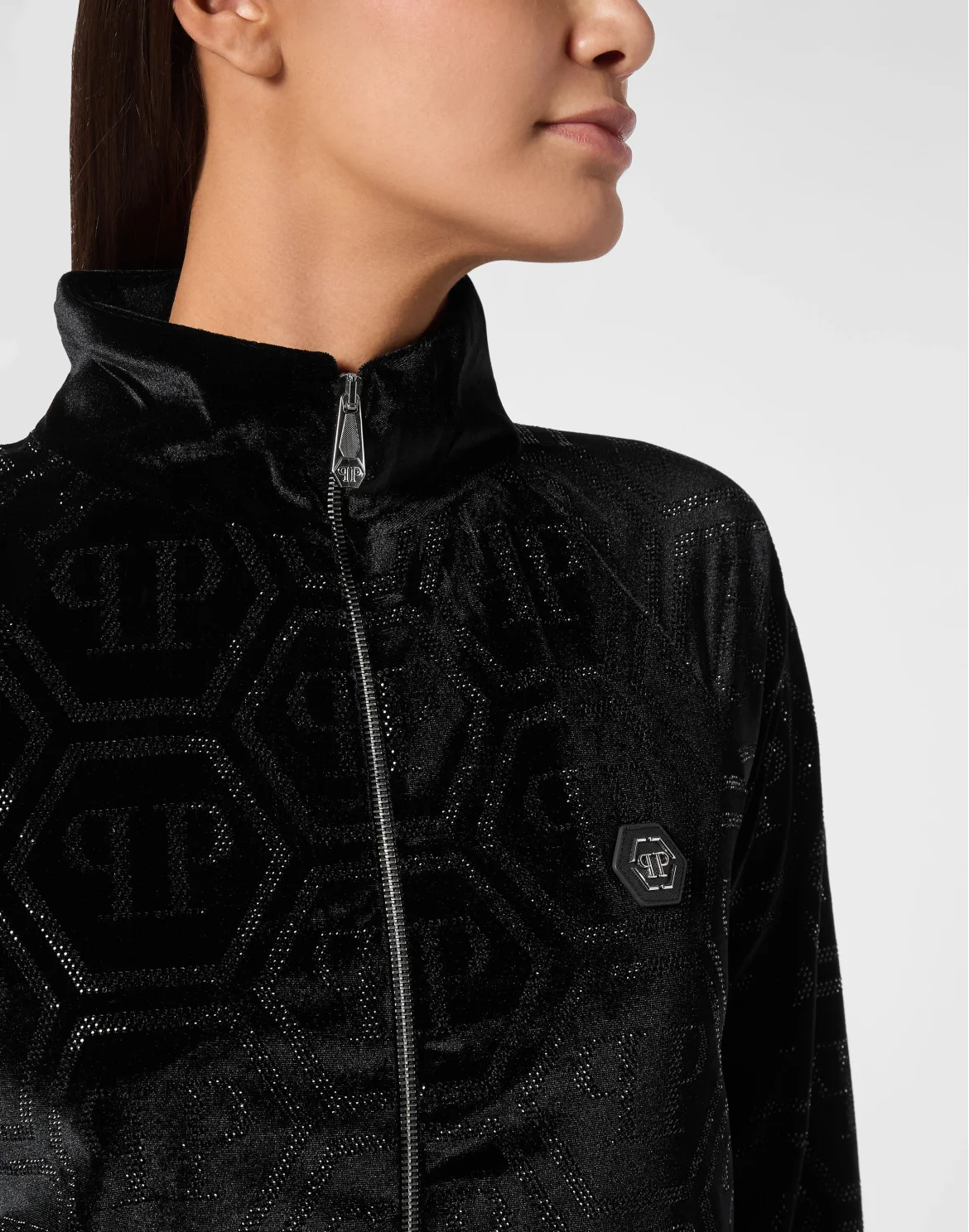 Jogging Set Top/Trousers Strass Monogram, цвет: Черный