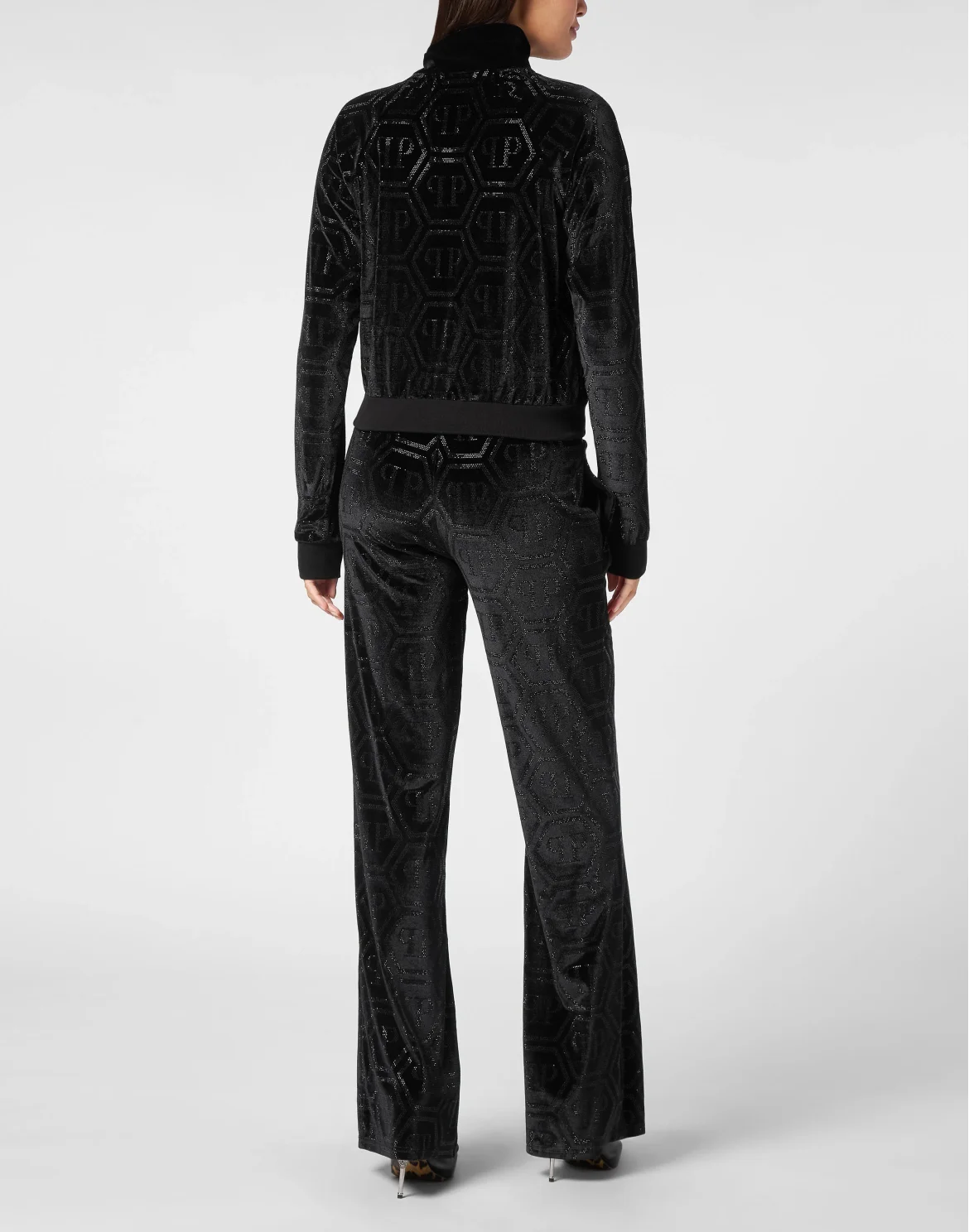Jogging Set Top/Trousers Strass Monogram, цвет: Черный