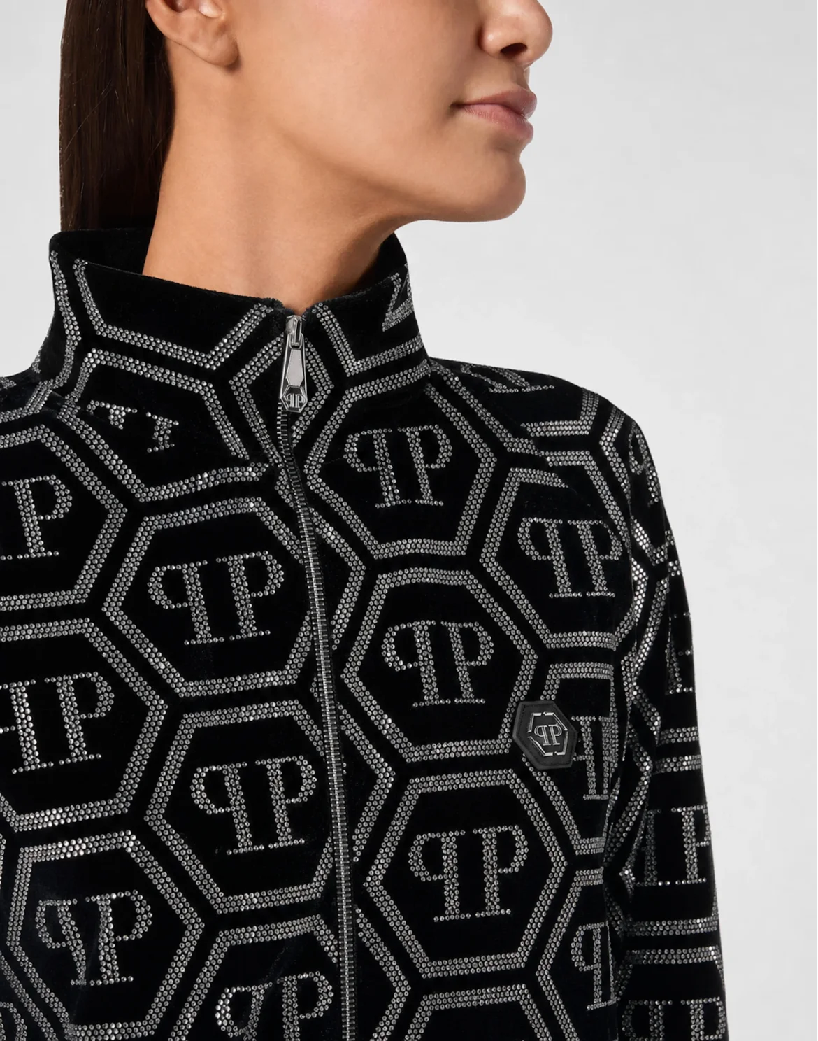 Jogging Set Top/Trousers Strass Monogram, цвет: Черный
