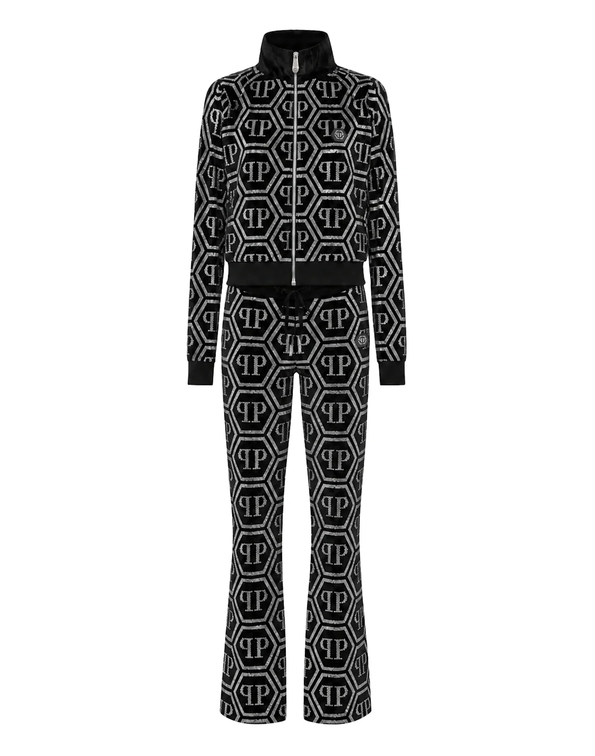 Jogging Set Top/Trousers Strass Monogram, цвет: Черный