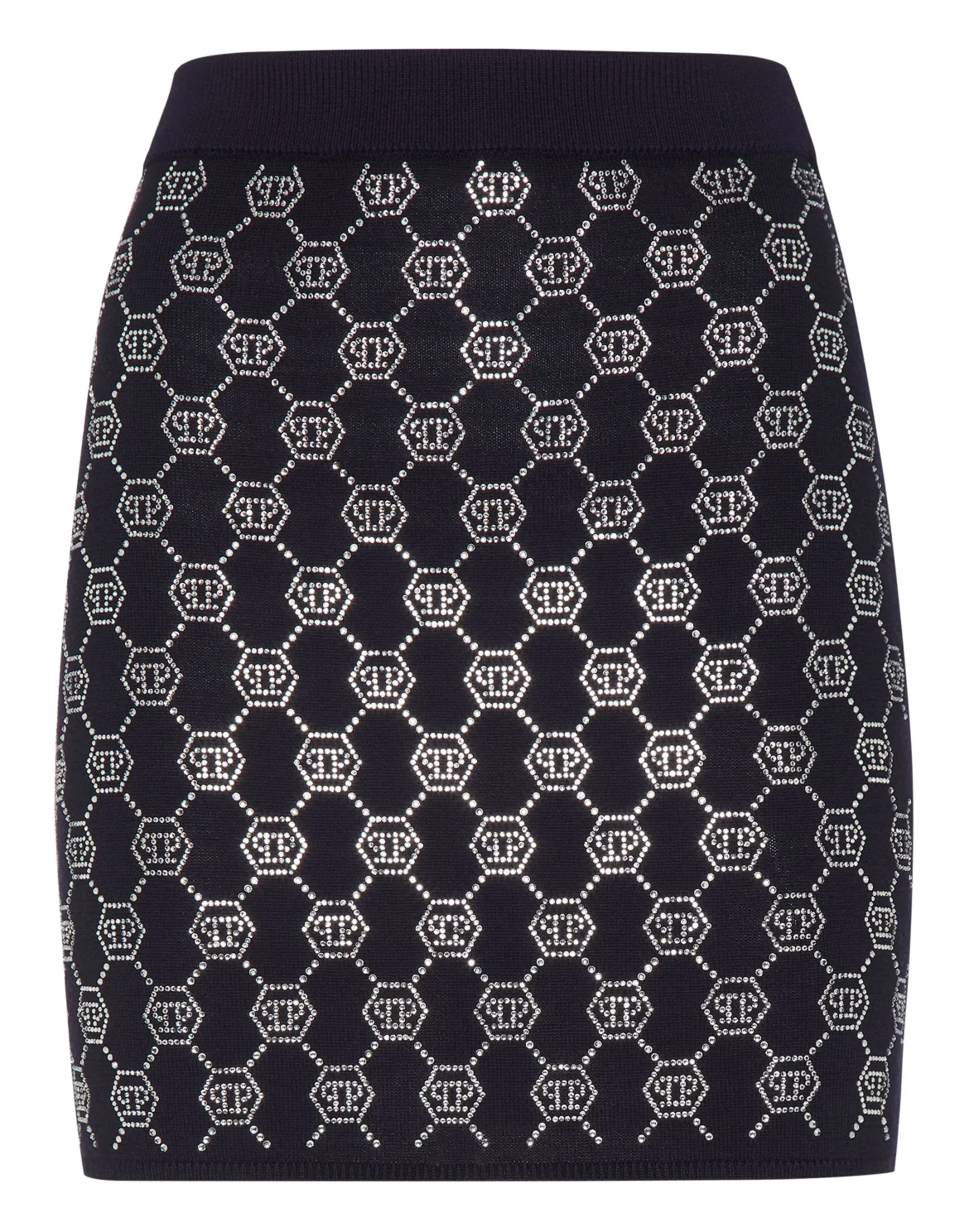 Knitted Strass Mini Skirt Monogram, цвет: Синий