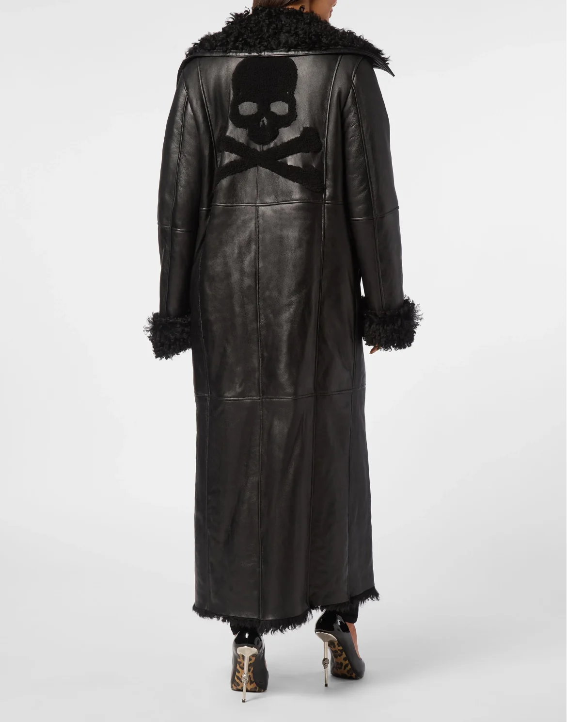 Shearling Coat Long, цвет: Черный