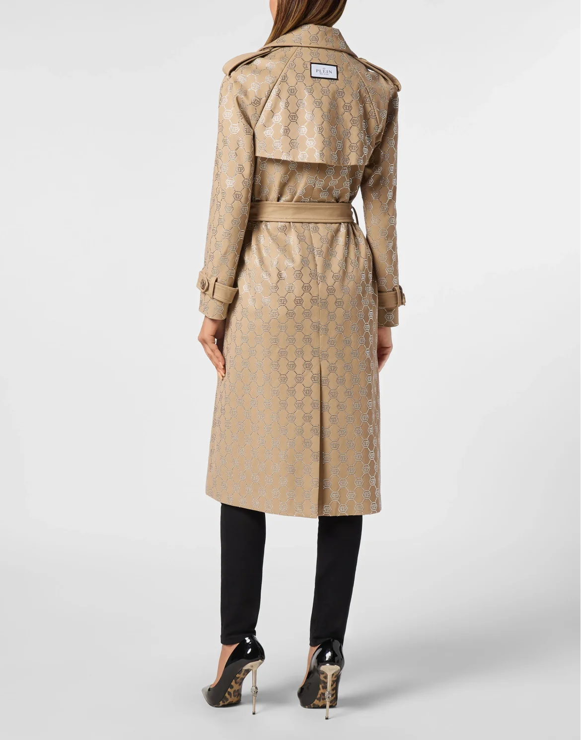 Trench Coat Strass Monogram, цвет: Бежевый