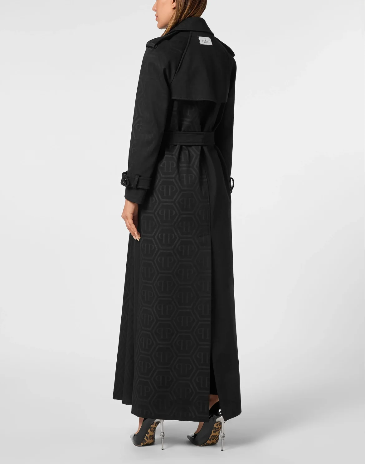 Long Trench Coat Monogram, цвет: Черный